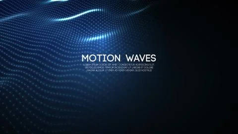 3D glowing abstract digital wave particles. Futuristic vector illustration. HUD Stock Illustration