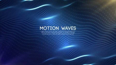 3D glowing abstract digital wave particles. Futuristic vector illustration. HUD Stock Illustration