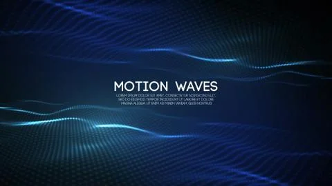 3D glowing abstract digital wave particles. Futuristic vector illustration. HUD Stock Illustration