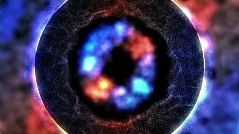 3D glowing circle motion neon glow, seamlessly rotating visual effect Stock Footage 304487536