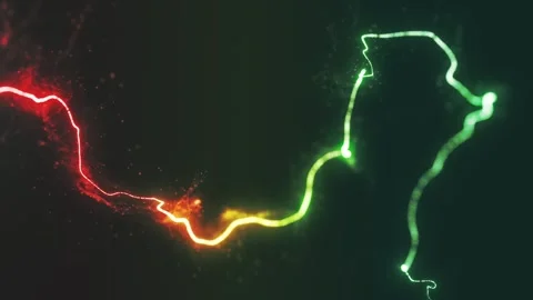 3d Glowing Distorted Light String Stock Footage 241410797