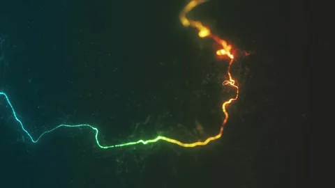 3d Glowing Distorted Light String Stock Footage 243020450