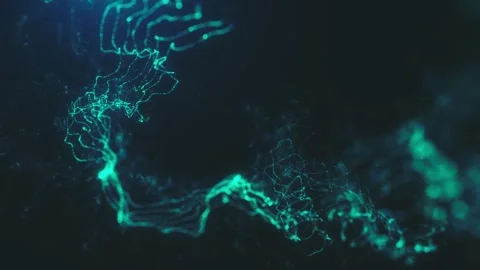 3d Glowing Distorted Light Strings Stock Footage 242024964