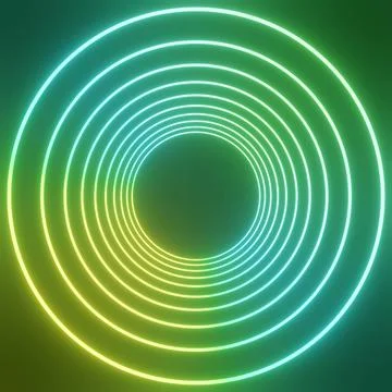 3d glowing magic circle frame. Glowing neon fire wave. Stock Illustration