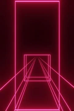 3d glowing magic square frame. Glowing neon fire wave. Stock Illustration