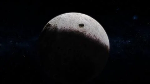 3d Glowing Moon planet on space star Ilustração Stock
