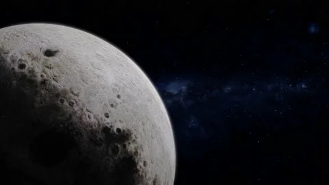 3d Glowing Moon planet view star space Stock Footage 221911473