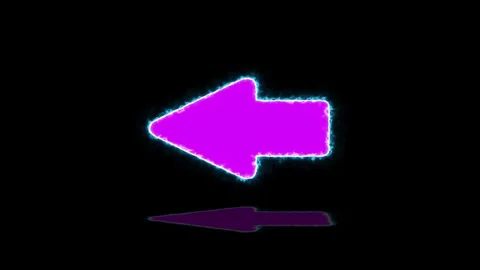 3D Glowing Neon Arrow Animation  Left, Right, Up &amp; Down Directional Road Si.. Stock Footage 308905489
