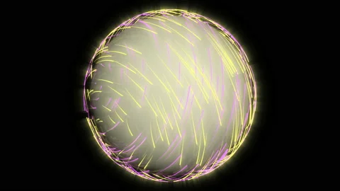 3D Glowing neon lines moving around sphere. Animation with Alpha Channel Stock Footage 108131626