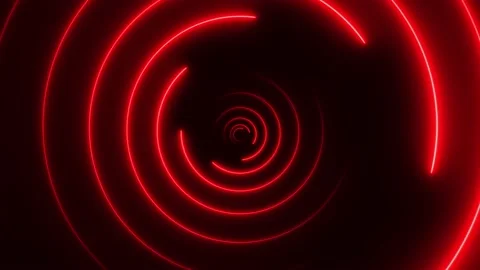 3d glowing neon red circles spiral technology background. 4k looping animation Stock Footage 218211770