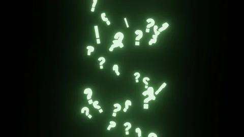3D glowing question marks floating on a black background Stock Footage 317612251