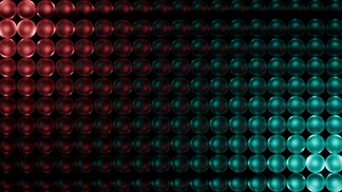 3D Glowing Sphere Grid Background with Moving Red and Cyan Lights Vidéo 334529134
