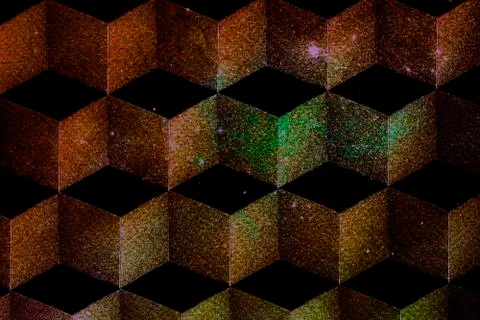 3d glowing square boxes patterned, illustrative wallpaper Stock Illustration