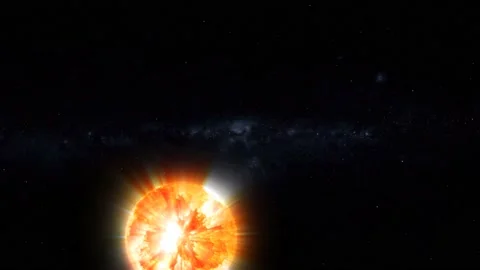 3d glowing Sun on space Stock Footage 221905558