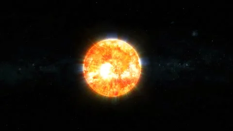 3d glowing sun zoom on space Stock Footage 221905647
