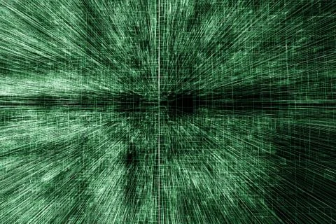 3d glowing wire-frame lines with pixes effect Stock Illustration