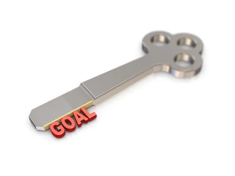 3d goal word key Stock Illustration