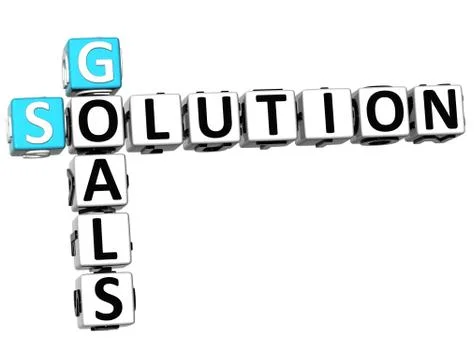 3d goals solution crossword Illustrazione stock