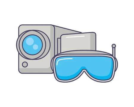 3d goggles camera record video technology Ilustración de archivo