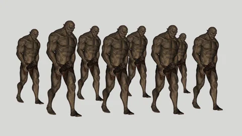 3D going crowd of orcs, animation, trans... | Stock Video | Pond5