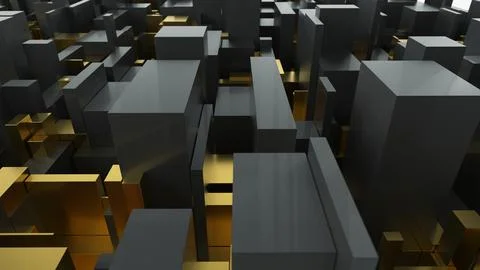 3D Gold And Black Pattern Background Stock Illustration