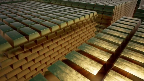 3d gold bares for concept design. White background. Business success. Banking Vídeos de archivo 123232953