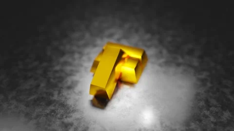 3D Gold Bars Stack on Metallic Surface Horizontal Vidéo 341168615