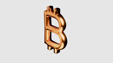 3D Gold Bitcoin Crypto Sign - Seamless Loop - 4K Alpha Channel Overlay Stock Footage 331008911