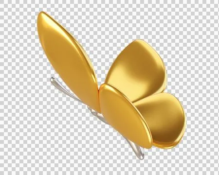 3d gold butterfly flying Stock Illustration