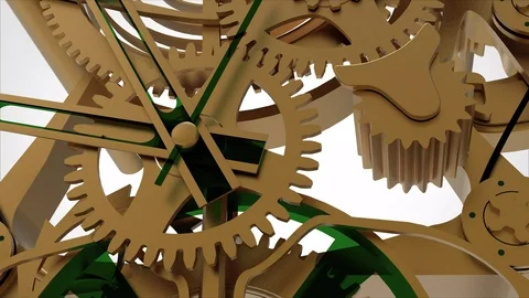 3d gold clockwork gear animation Vídeos de archivo 111749299
