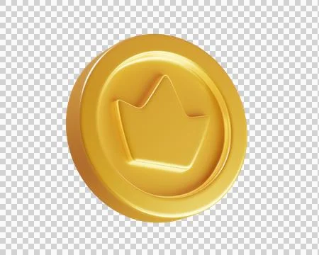 3d Gold Coin with a Crown Stock-Illustration
