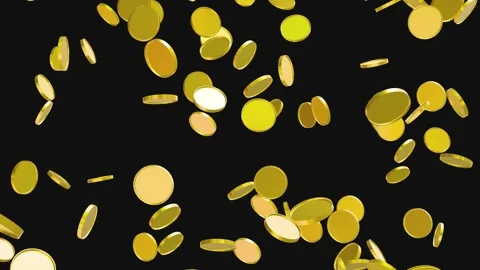 3D Gold Coin Currency Animation Loop. Golden Coins. Video stock 337720122