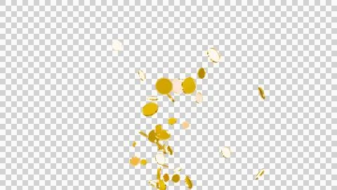 3D Gold Coin Currency Explosion PNG Transparent Background. Stock Illustration