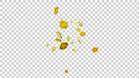 3D Gold Coin Currency Explosion PNG Transparent Background. Stock Illustration