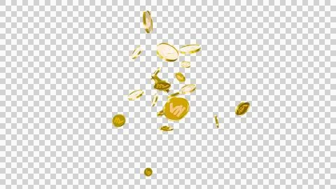 3D Gold Coin Currency Explosion PNG Transparent Background. Stock Illustration