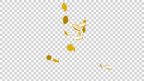 3D Gold Coin Currency Explosion PNG Transparent Background. Stock Illustration