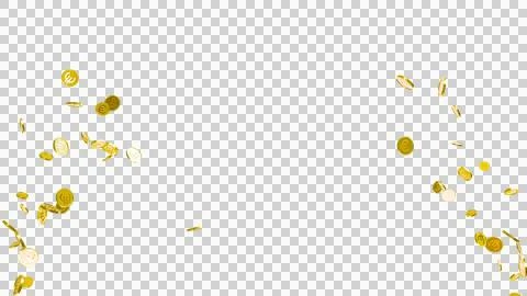 3D Gold Coin Currency Explosion PNG Transparent Background. Stock Illustration