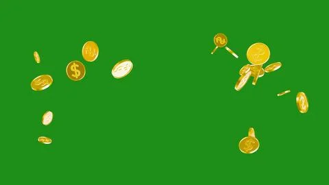 3D Gold Coin Currency Explosion PNG Transparent Background. Stock Illustration