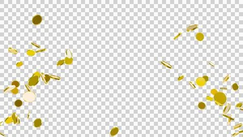 3D Gold Coin Currency Explosion PNG Transparent Background. Stock Illustration