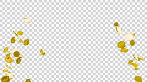 3D Gold Coin Currency Explosion PNG Transparent Background. Stock Illustration