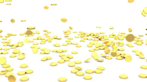 3d gold coins falling Stock Footage 61802088