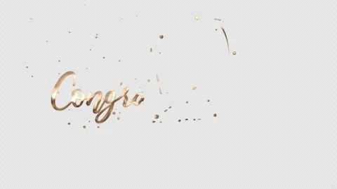 3D Gold Congratulations Liquid Text Animation Vídeos de archivo 333840460