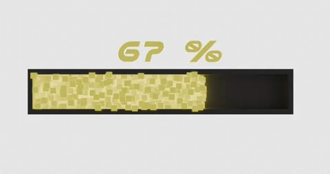 3D Gold Cube Progress Bar Loading Loop - Alpha Channel 4K Stock Footage 322104798