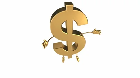 3d gold dollar Stock Footage 882842