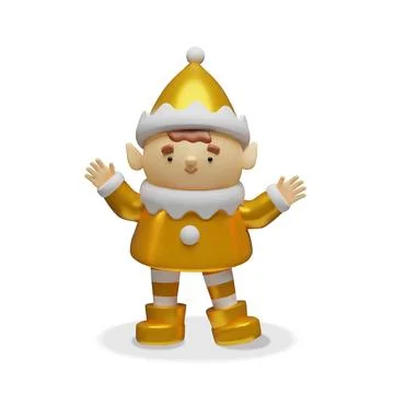 3D gold elf Stock Illustration
