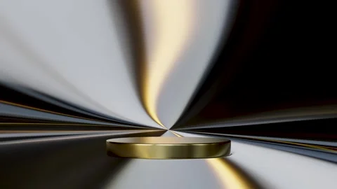 3d gold empty podium with colors abstract, metal background. 3d illustratio.. Stock Footage 286795912