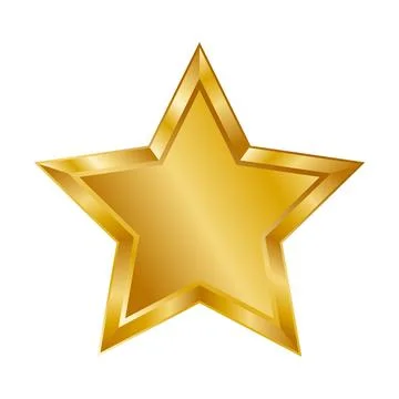 3d Gold five-point star icon Stock Illustration