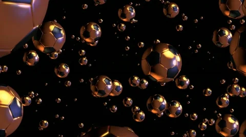 3D gold football particles loop with alpha channel Stock Footage 10875464
