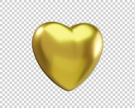 3D gold Heart Stock Illustration
