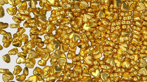 3D Gold Heart Transition 動画素材 223299834